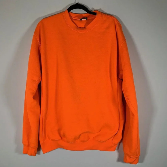 Cabela’s Sweater Men’s Large Neon Orange Think Long Sleeve Crew Neck Hunter - Picture 1 of 10